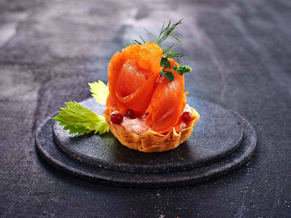 Smoked Salmon Snacks Arranged