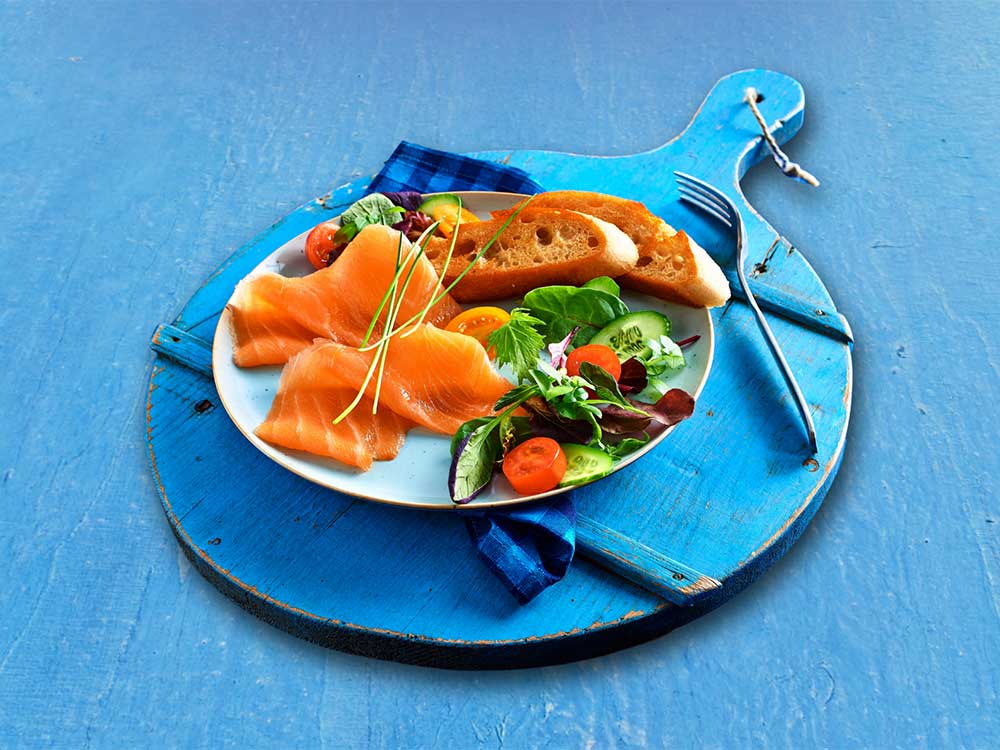 Salmon arranged
